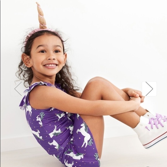 Hanna Andersson NWT Swim Sunblock Tankini Set Purple Hills Unicorn 18-24 Mos 80 - Picture 6 of 8